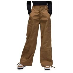 NWOT Jordan Flight Cargo Pants Tan Wide Leg Drawstring Womens - Medium